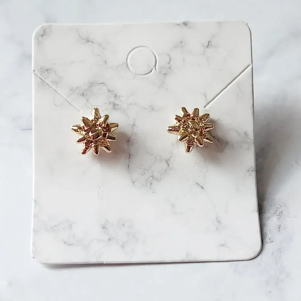 Gold Starburst Stud Earrings